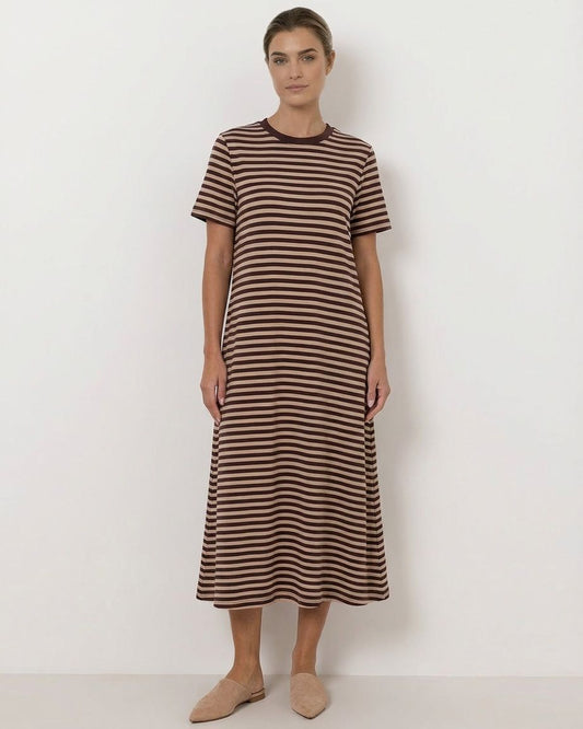 Straight Fit Dress | Choc/White