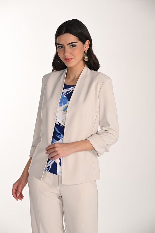 3/4 Sleeve Pink Open Jacket