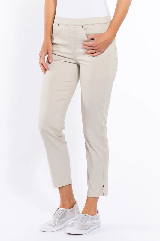 Stretch Pull-On 7/8 Jean |Putty