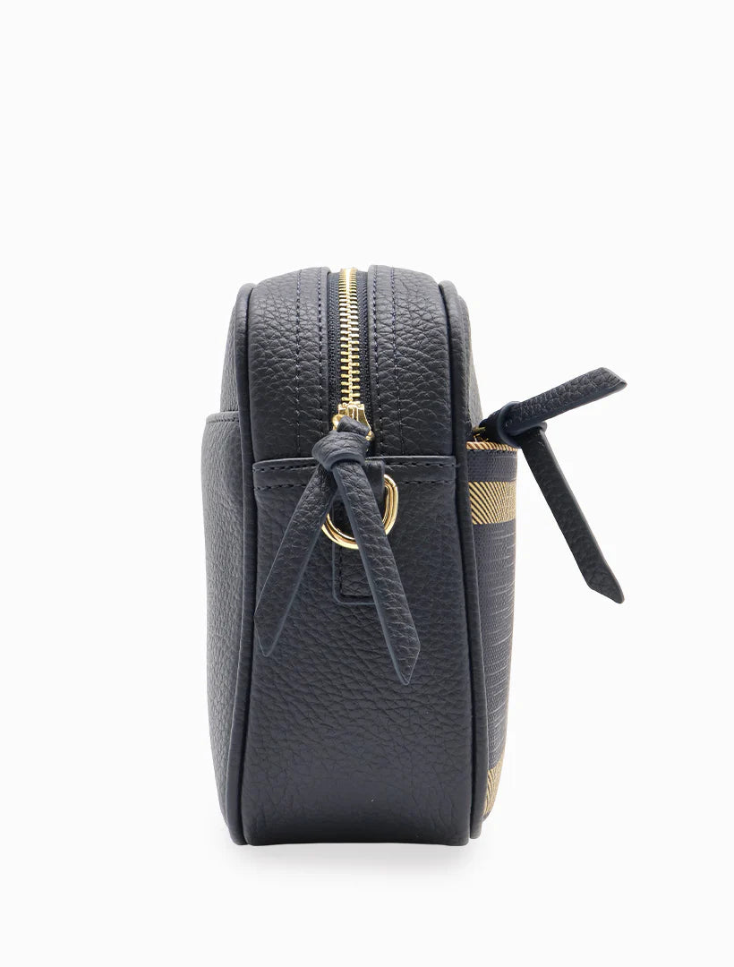 Leah Check Cross Body Bag | Navy