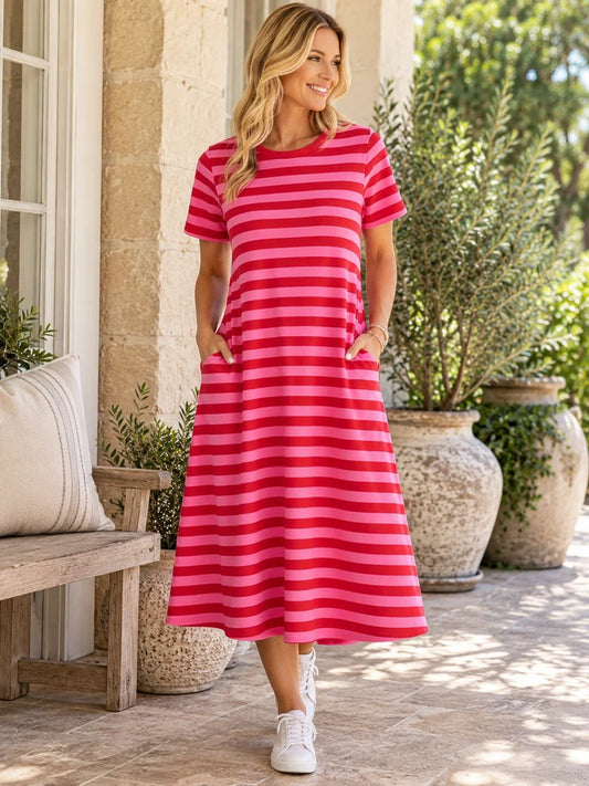 Elli Dress  | Red/ Pink