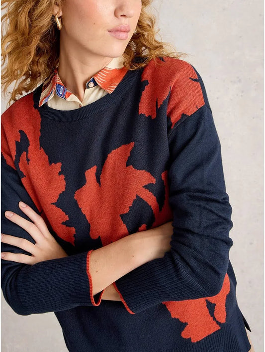 Olive  Jumper | Navy Multi Floral
