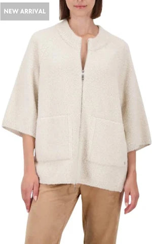 Knitted Cape Jacket | Almond