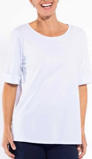 Cuffed Sleeve T-Shirt | White