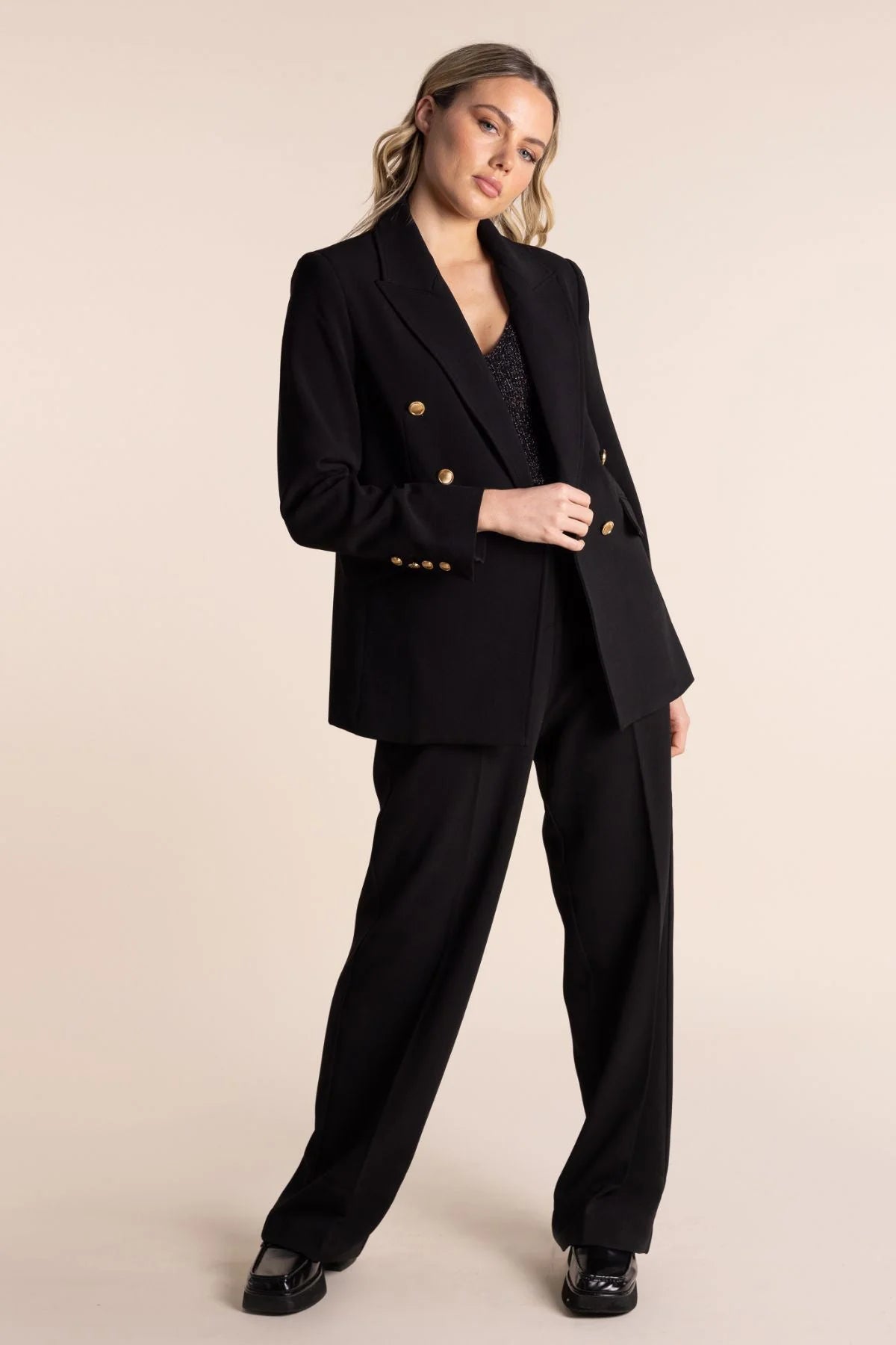 Trinity Double Breasted Blazer | Black