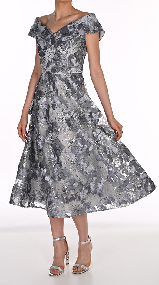 Off Shoulder Dress |  Iceberg Grey