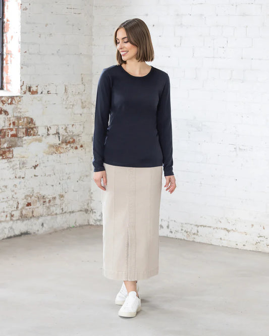 Merino Basic L/S Top | Navy