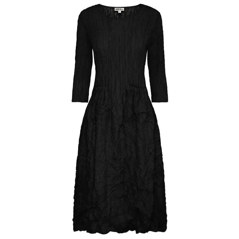 3/4 Sleeve Smash Pocket Dress - Black-Alquema-Shop 12 Bendigo