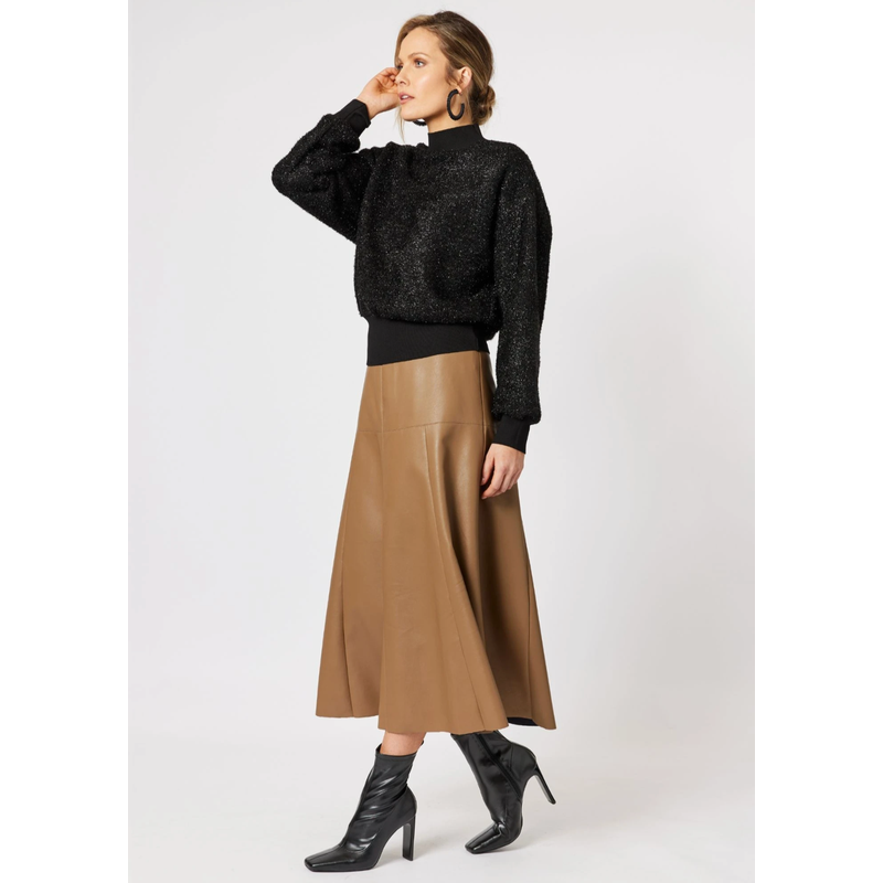Brooke Vegan Leather Skirt | Coffee-Hammock & Vine-Shop 12 Bendigo
