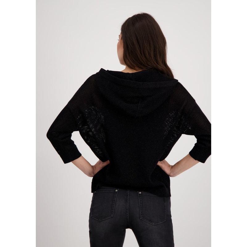 Net+Lurex Sweater | Black-Monari-Shop 12 Bendigo